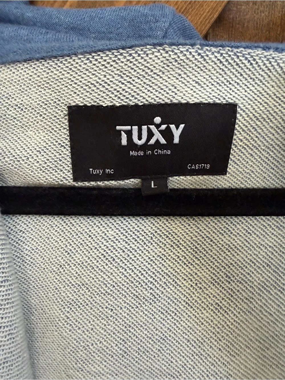 NWOT Tuxy The Summer Suit Jumpsuit Hoodie Loungewear Mens Sz LG Drawstring Blue